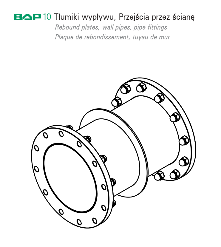 BAP10 - tłumiki wypływu, przejścia szczelne